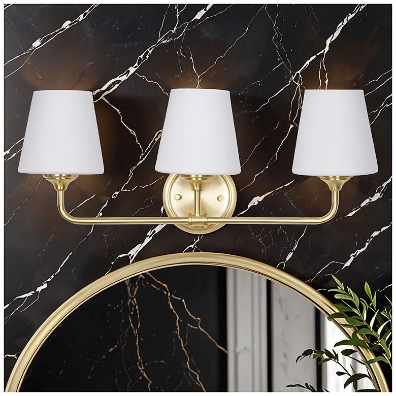 Image 4 Roberts 7" Wide 3-Light Brushed Gold Vanity Light more views