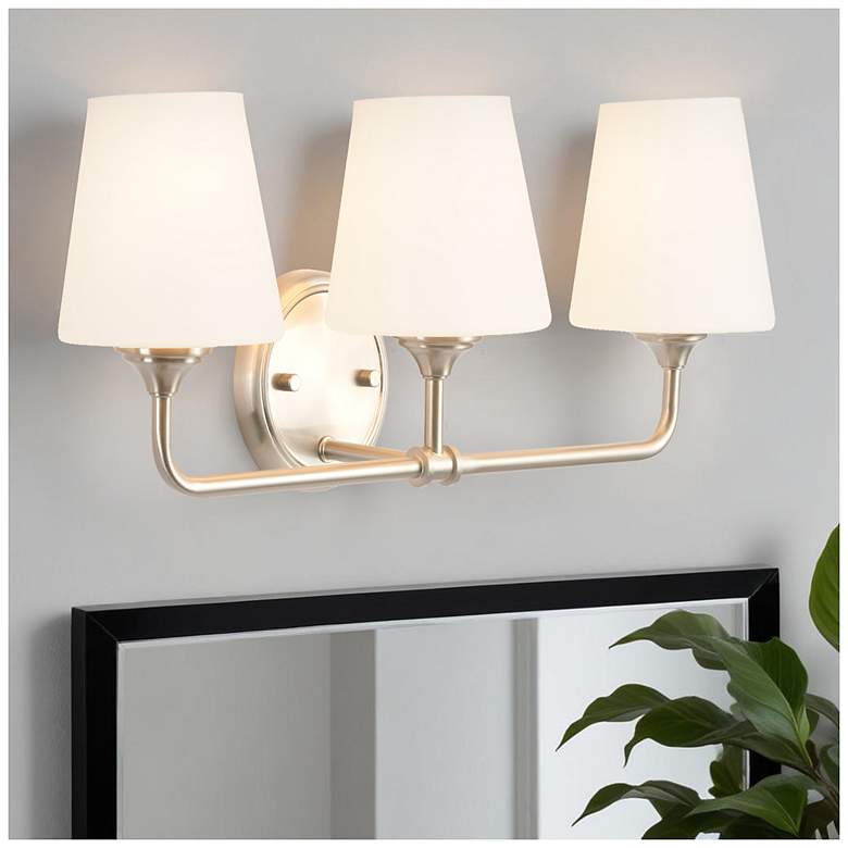 Image 3 Roberts 7" Wide 3-Light Brushed Nickel Vanity Light more views