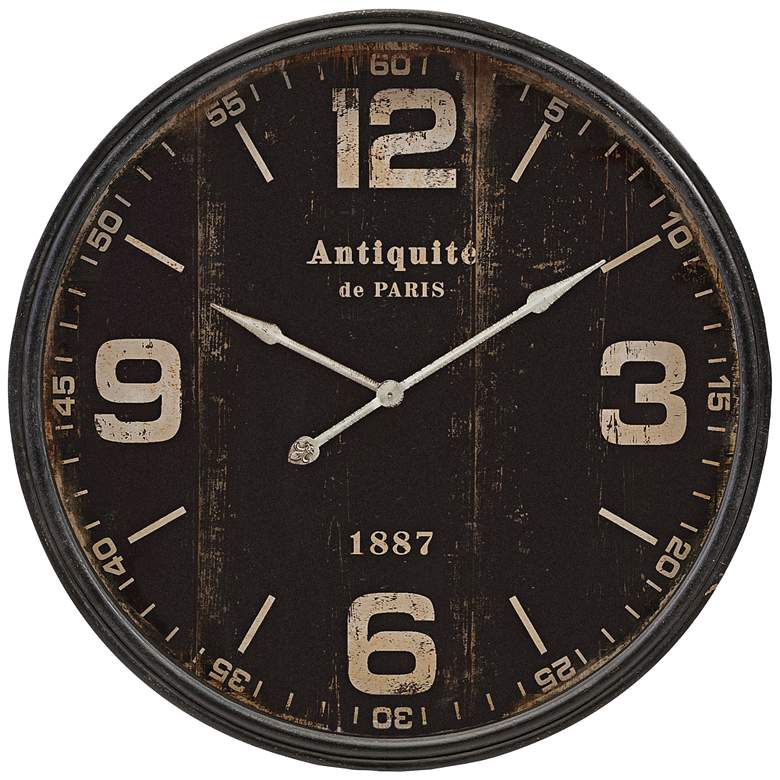 Image 1 Robertson Black 38 1/2 inch Round Wall Clock
