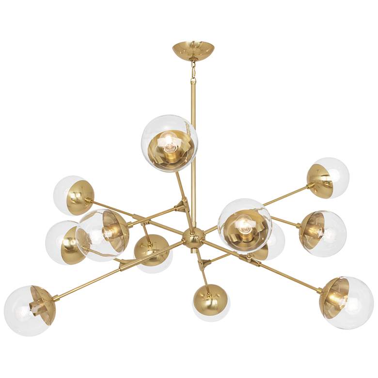 Image 2 Robery Abbey Celeste 48 inch Wide Modern Brass Chandelier