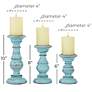 Robina Distressed Light Blue Pillar Candle Holders Set of 3