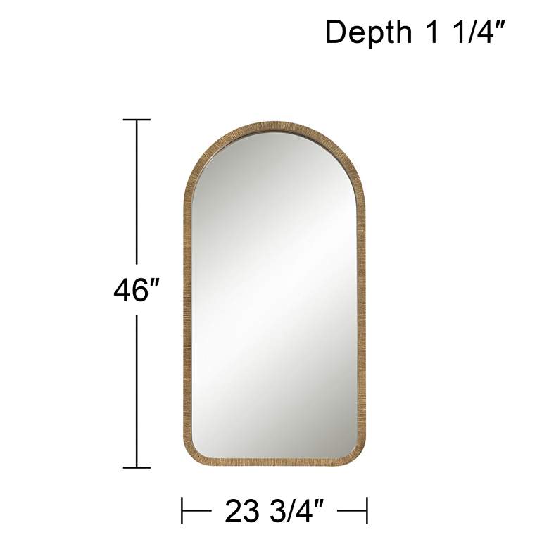 Image 7 Robinette Aged Gold 23 3/4" x 46" Arch Top Wall Mirror more views
