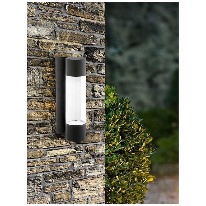 Image 1 Robledo 14"H 2-Light LED Outdoor Wall Light Anthracite Clear Plastic Cover