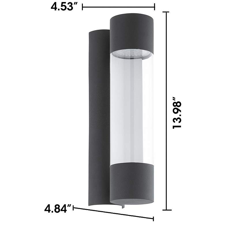 Image 3 Robledo 14"H 2-Light LED Outdoor Wall Light Anthracite Clear Plastic Cover more views