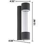 3_Robledo 14"H 2-Light LED Outdoor Wall Light Anthracite Clear Plastic Cover more views
