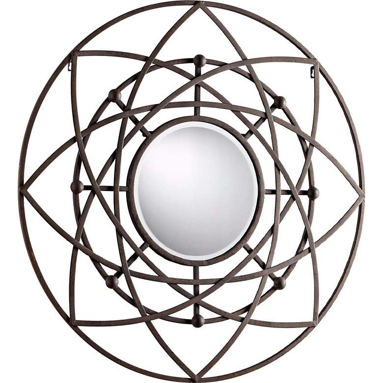 Image 1 Robles 39 inch Round Decorative Iron Wall Mirror