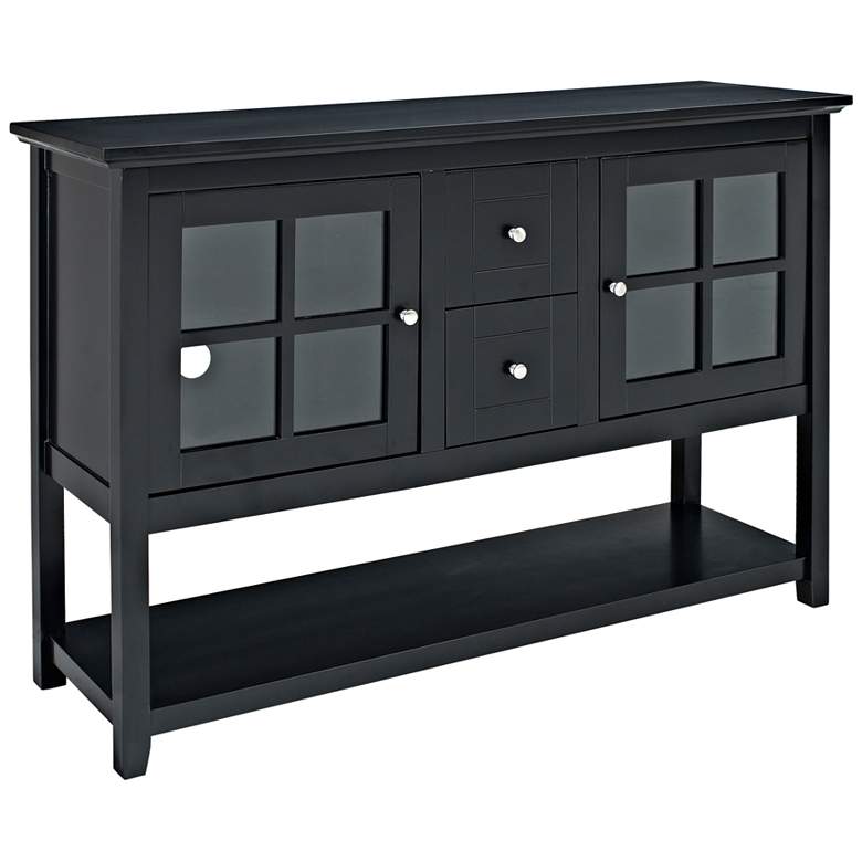 Image 2 Robson 52 inch Wide Black Wood 2-Drawer TV Stand Buffet