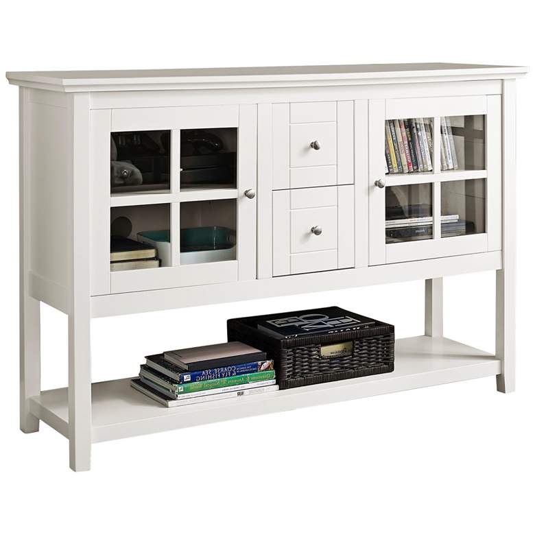 Image 2 Robson 52 inch Wide White Wood 2-Drawer TV Stand Buffet
