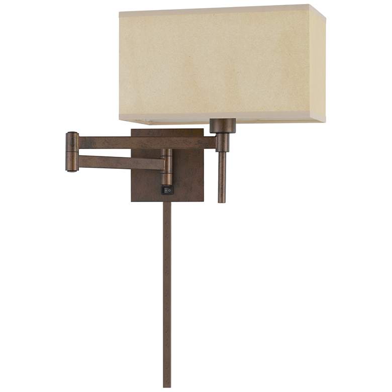 Image 2 Robson Rust Plug-In Swing Arm Reading Wall Lamp with Cord Cover
