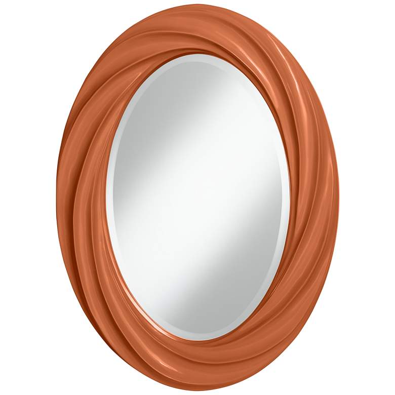 Image 1 Robust Orange 30 inch High Oval Twist Wall Mirror