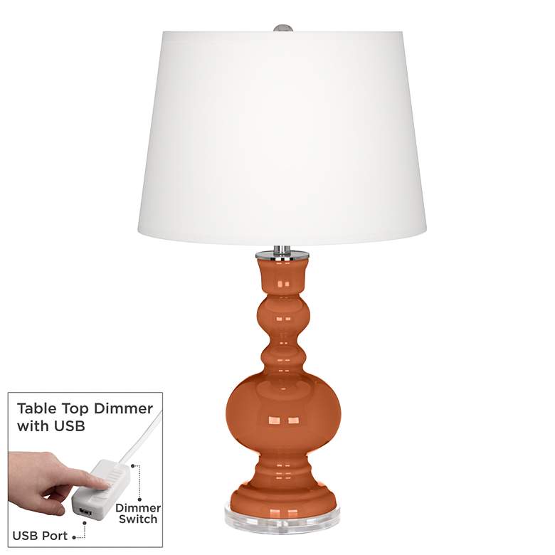 Image 1 Robust Orange Apothecary Table Lamp with Dimmer