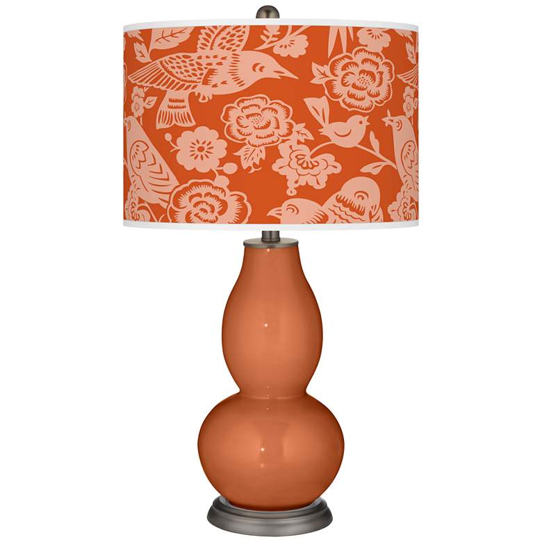 Image 1 Robust Orange Aviary Double Gourd Table Lamp