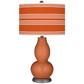 Image1 of Robust Orange Bold Stripe Double Gourd Table Lamp