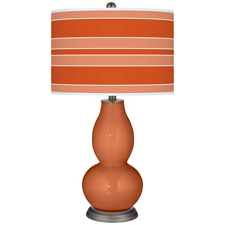 Image 1 Robust Orange Bold Stripe Double Gourd Table Lamp