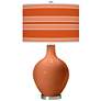 Robust Orange Bold Stripe Ovo Glass Table Lamp