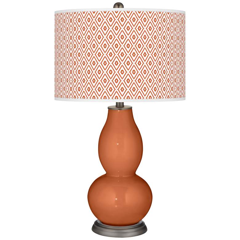 Image 1 Robust Orange Diamonds Double Gourd Table Lamp