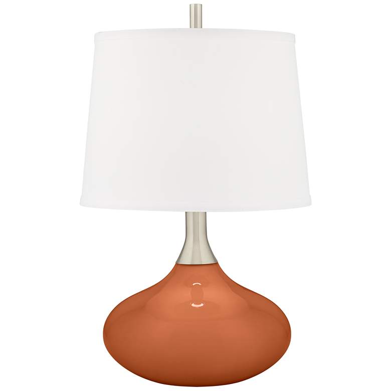 Image 2 Robust Orange Felix Modern Table Lamp with Table Top Dimmer