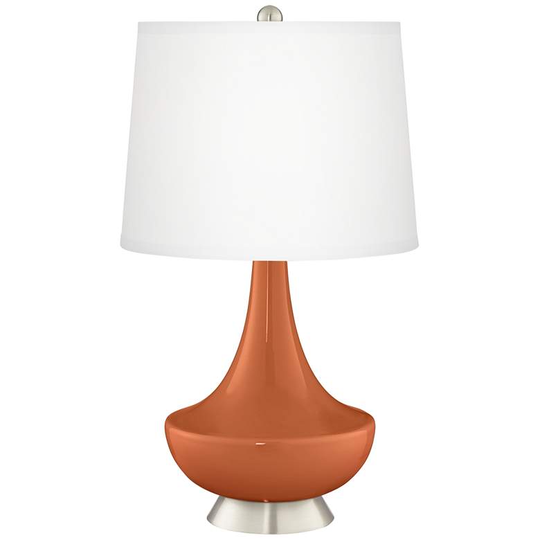 Image 2 Robust Orange Gillan Glass Table Lamp with Dimmer