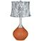 Robust Orange Gray Velvet Snakeskin Shade Spencer Table Lamp