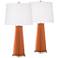 Robust Orange Leo Table Lamp Set of 2 with Dimmers