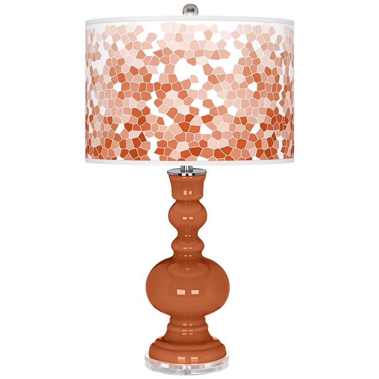Image 1 Robust Orange Mosaic Giclee Apothecary Table Lamp