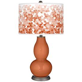 Image1 of Robust Orange Mosaic Giclee Double Gourd Table Lamp