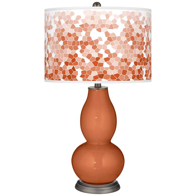 Image 1 Robust Orange Mosaic Giclee Double Gourd Table Lamp