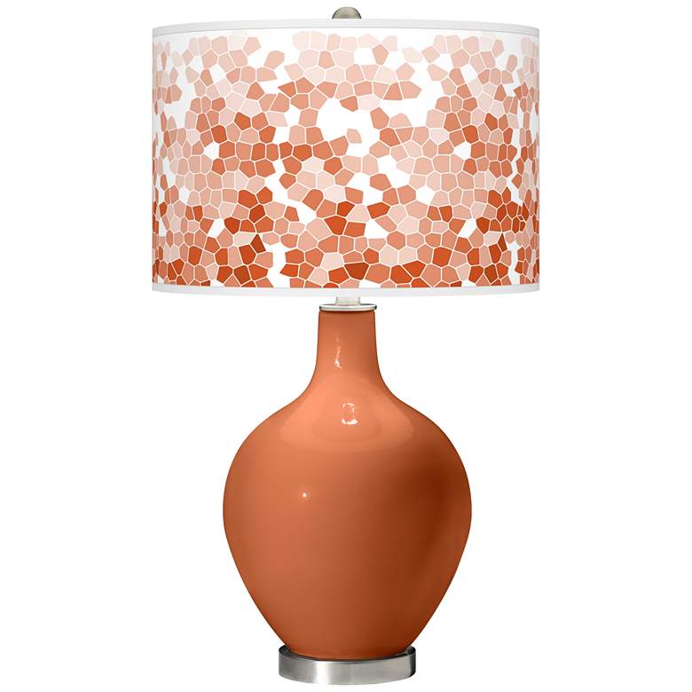 Image 1 Robust Orange Mosaic Giclee Ovo Table Lamp