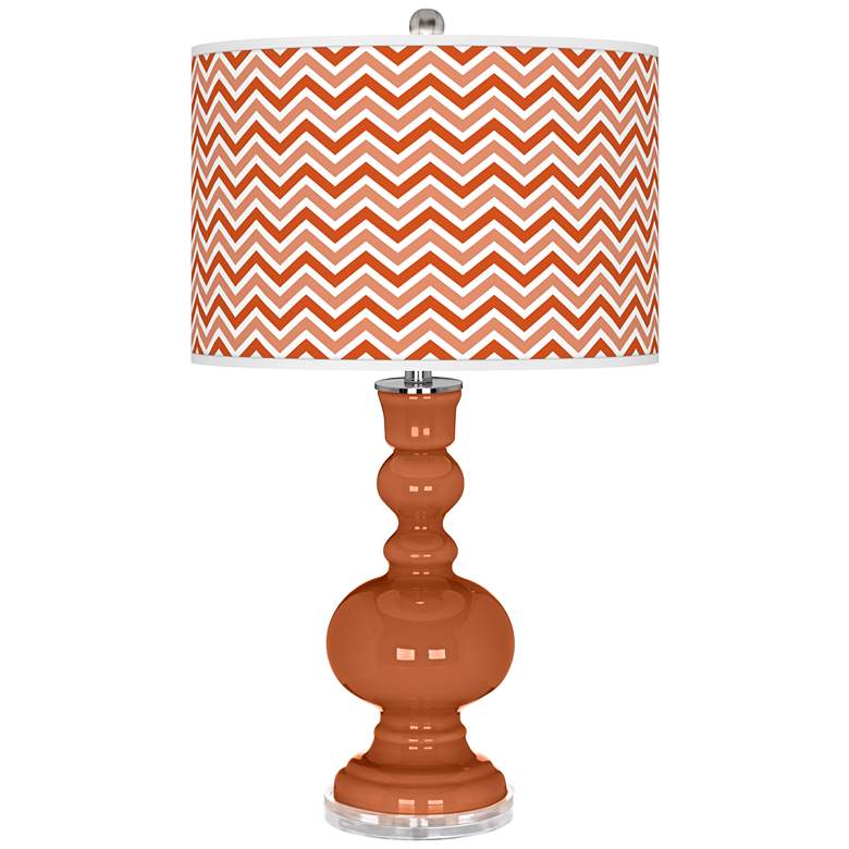 Image 1 Robust Orange Narrow Zig Zag Apothecary Table Lamp