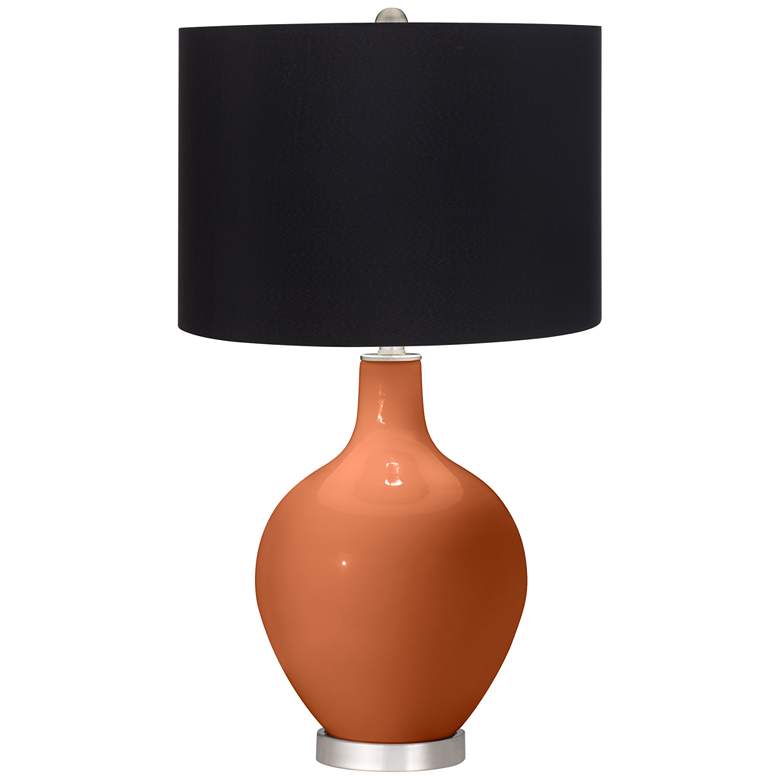 Image 1 Robust Orange Ovo Table Lamp with Black Shade