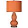 Robust Orange Polyester Shade Double Gourd Table Lamp