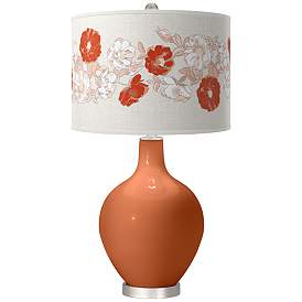 Image1 of Robust Orange Rose Bouquet Ovo Table Lamp