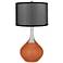Robust Orange Spencer Table Lamp with Organza Black Shade