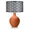 Robust Orange Toby Table Lamp With Black Metal Shade
