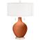 Robust Orange Toby Table Lamp with Dimmer