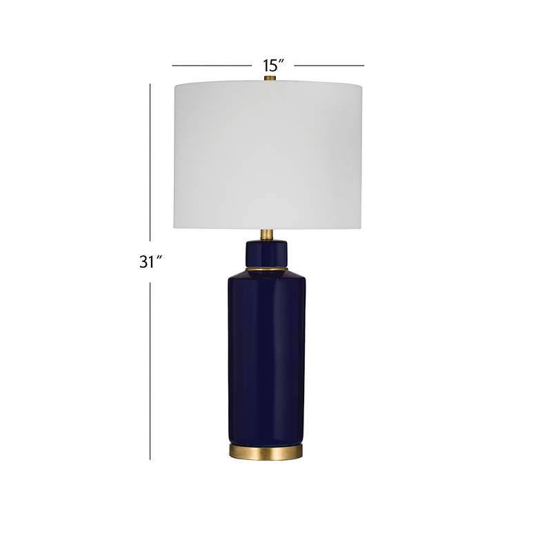 Image 3 Robynn Navy Blue Ceramic Table Lamp more views