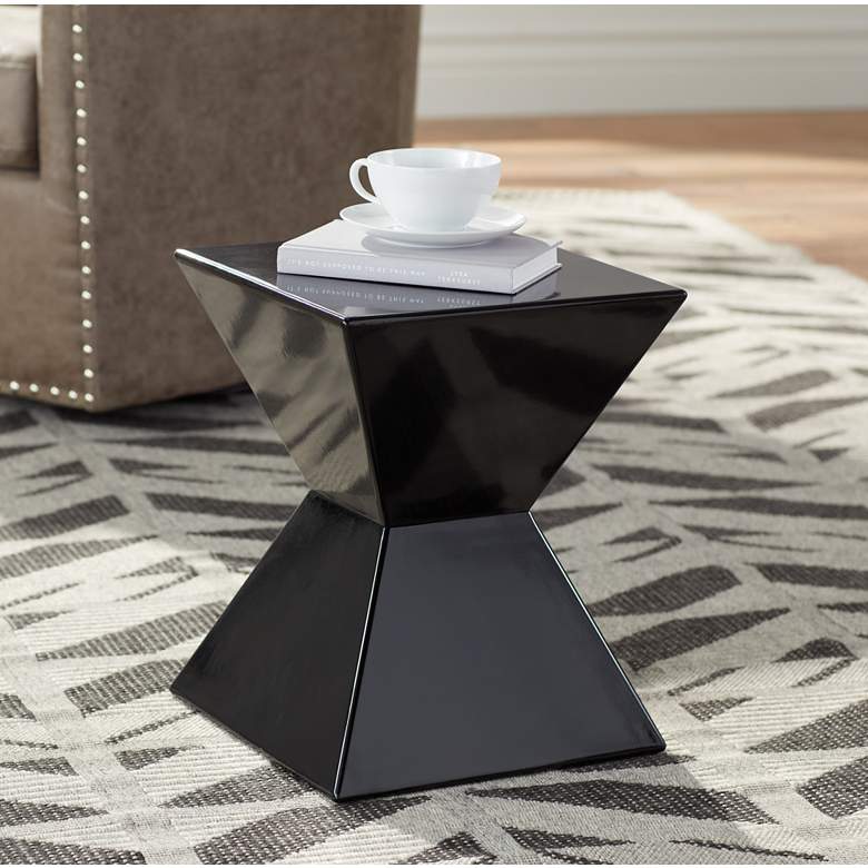 Image 1 Rocco  13 1/2 inch Wide Modern Square Black End Table