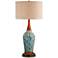 Rocco Blue Ceramic Table Lamp with USB Workstation Base