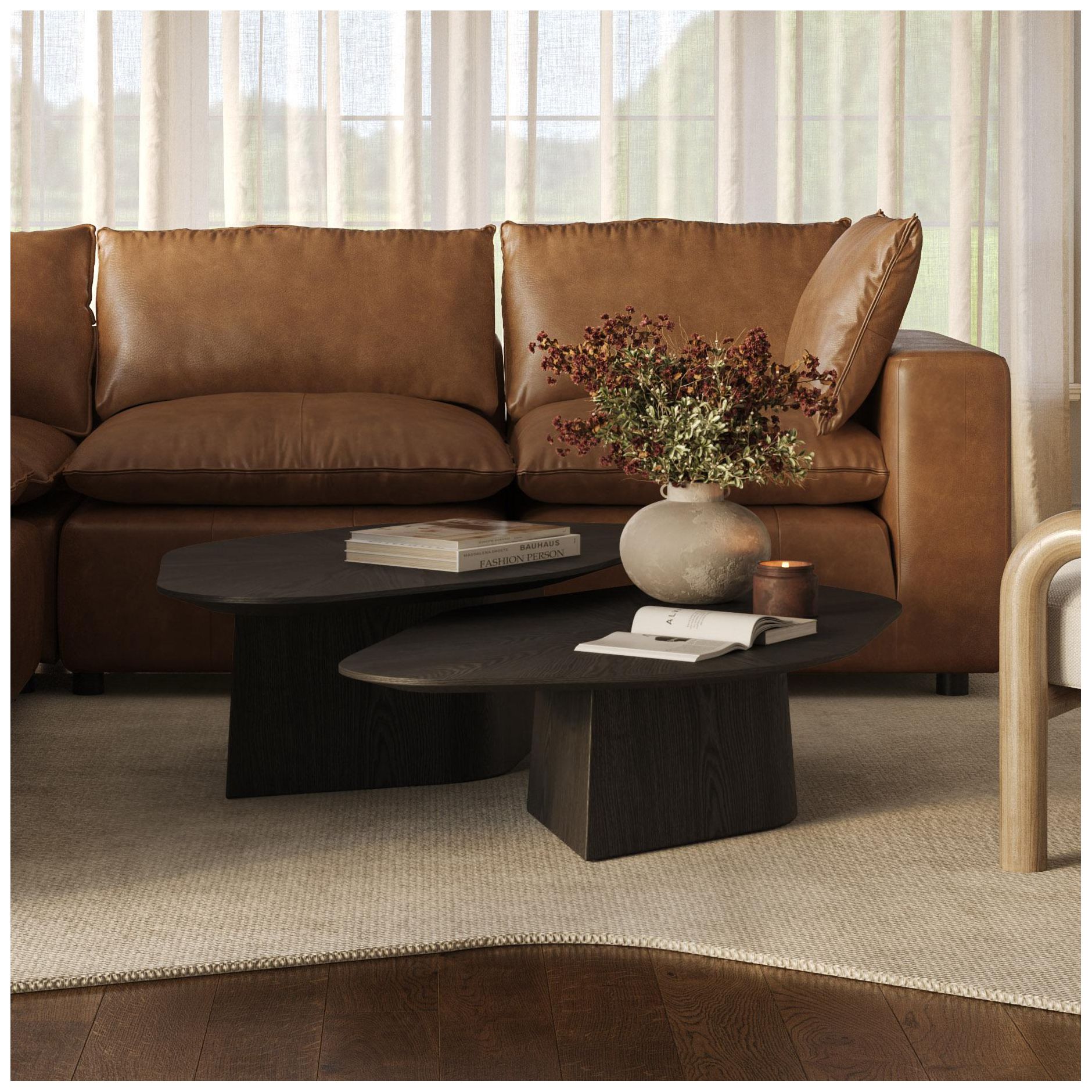 Image 2 Roche Black Ash Nesting Coffee Table Set more views