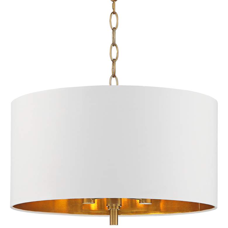 Rochelle 20&quot; Wide White Drum 4-Light Pendant Light by Inspire Me Home