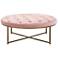 Rochelle 43 1/4" Wide Blush Pink Velvet Round Coffee Table