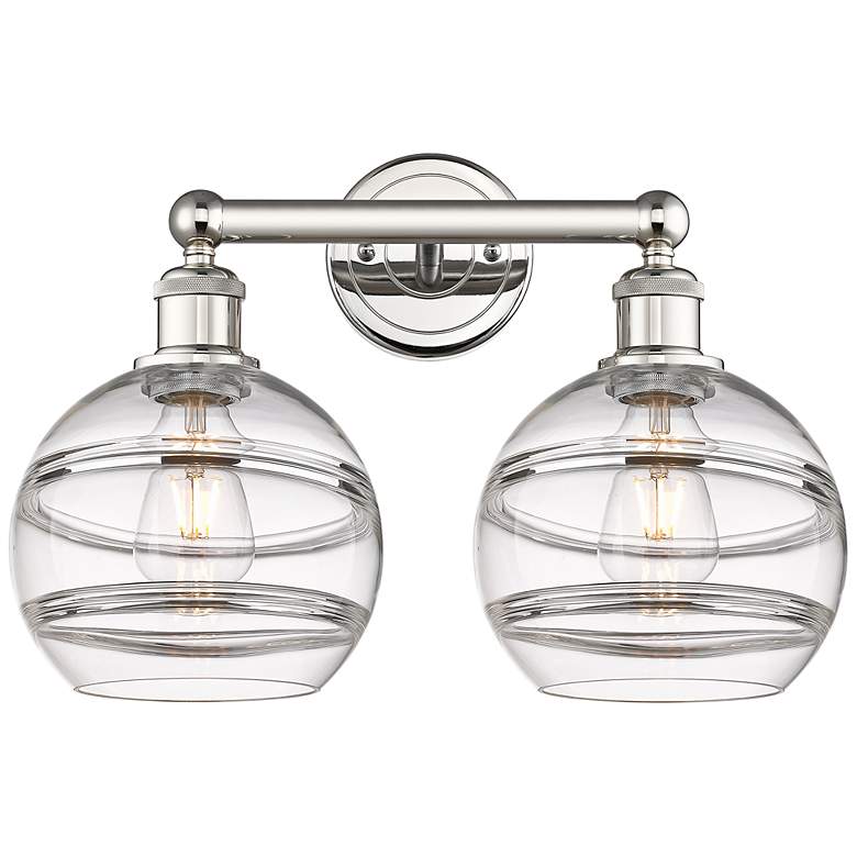 Image 1 Rochester 12 1/4" High Polished Nickel 2-Light Wall Sconce