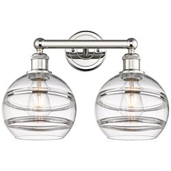 Rochester 12 1/4" High Polished Nickel 2-Light Wall Sconce