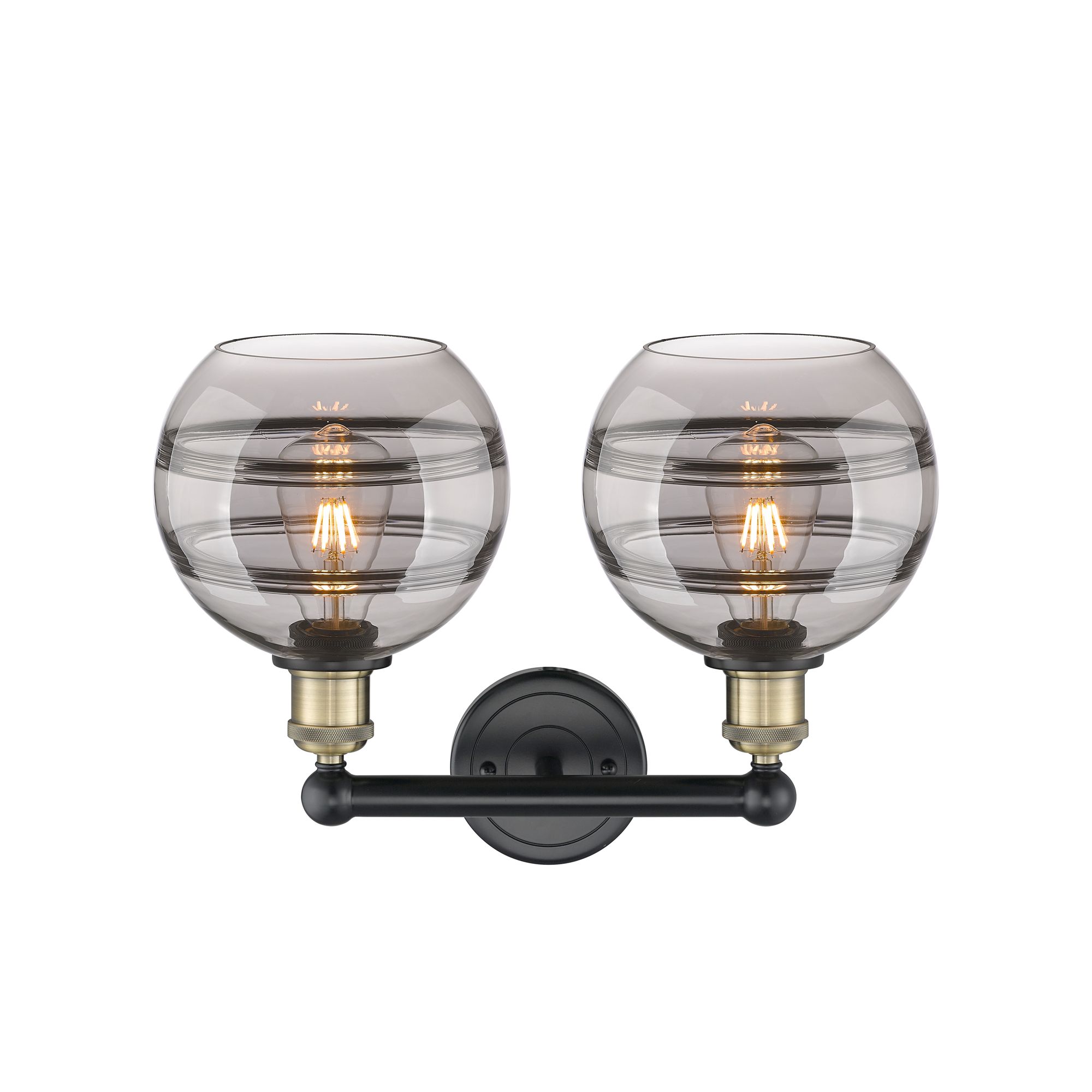 Image 2 Rochester 12 1/4"H Black Antique Brass 2-Light Wall Sconce more views