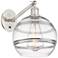 Rochester 12" High Brushed Satin Nickel Adjustable Sconce with Clear Shade