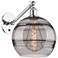 Rochester 12" High Polished Chrome Adjustable Sconce w/ Light Smoke Shade