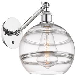 Rochester 12" High Polished Chrome Adjustable Sconce with Clear Shade