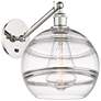 1_Rochester 12" High Polished Nickel Adjustable Sconce with Clear Shade