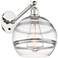 Rochester 12" High Polished Nickel Adjustable Sconce with Clear Shade