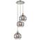 Rochester 14.5"W 3-Light Polished Nickel Cord Pendant w/ Smoke Shade